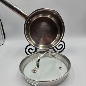 LA Sera Fine Stainless Steel Cookware Saucepan Pot 1 Qt w Lid All Cooktops